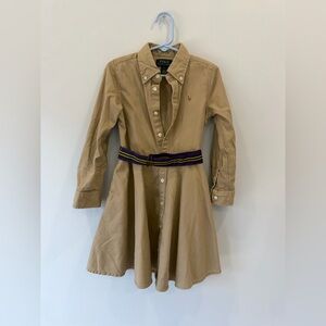 Polo Ralph Lauren Tan Shirt Dress with Belt 5 years